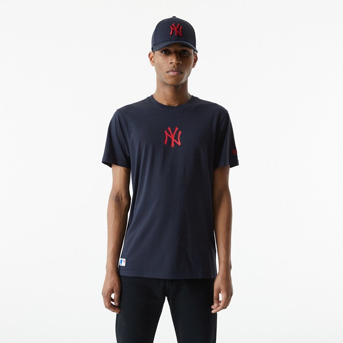 New York Yankees Baseball Miesten T-paita Laivastonsininen - New Era Vaatteet Outlet FI-935407